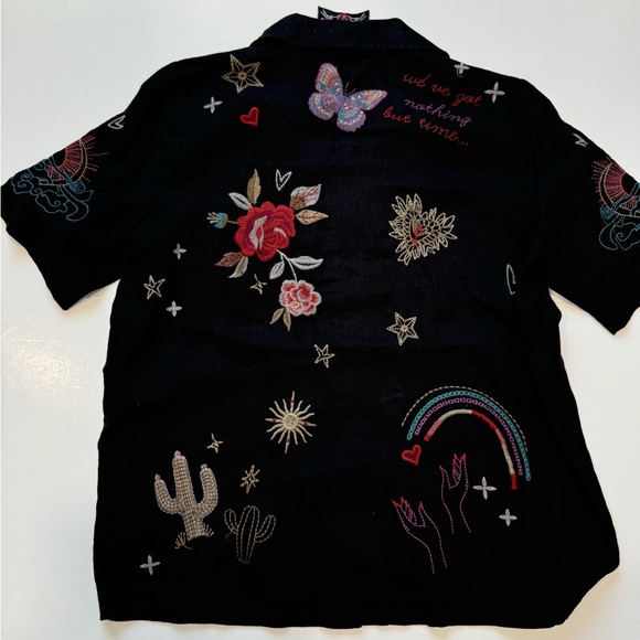 JOHNNY WAS MONROE SHORT SLEEVE LINEN JACKET SMALL - Picture 2 of 4